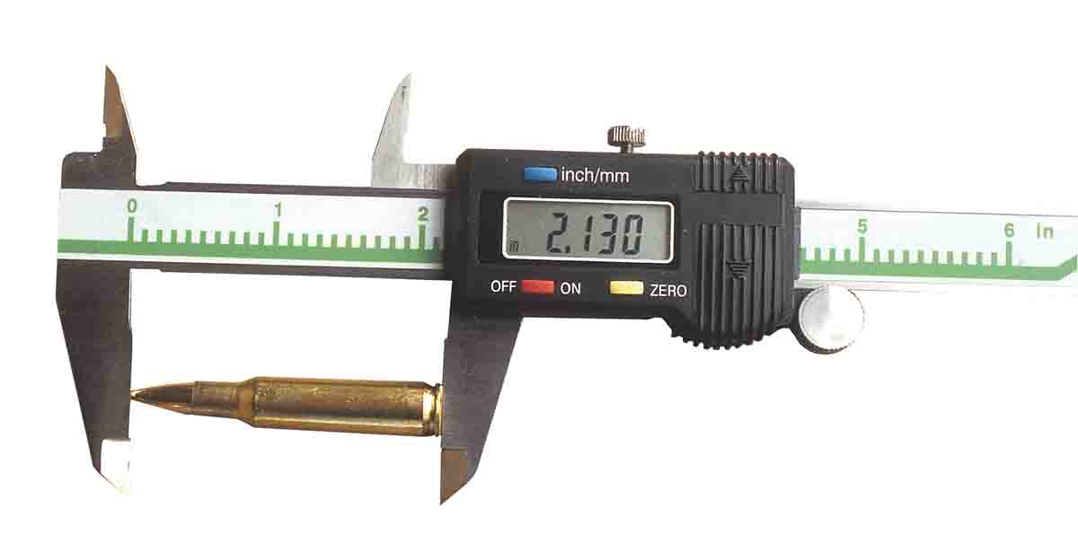Suggested overall cartridge length is 2.130 inches.